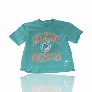 Mitchell & Ness Miami Dolphins NFL Graphic T-Shirt Mens L Green Distressed